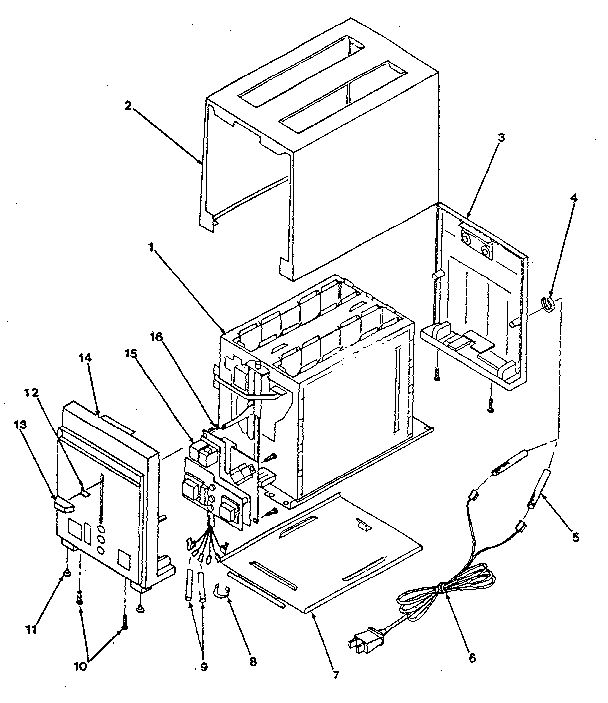 Replacement Parts Diagram and Parts List for T2720  Proctor Silex Toaster